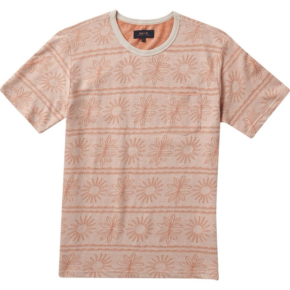 Roark Well Worn Tan & Orange Sandbar Jacquard T-Shirt - Men's Size: Medium